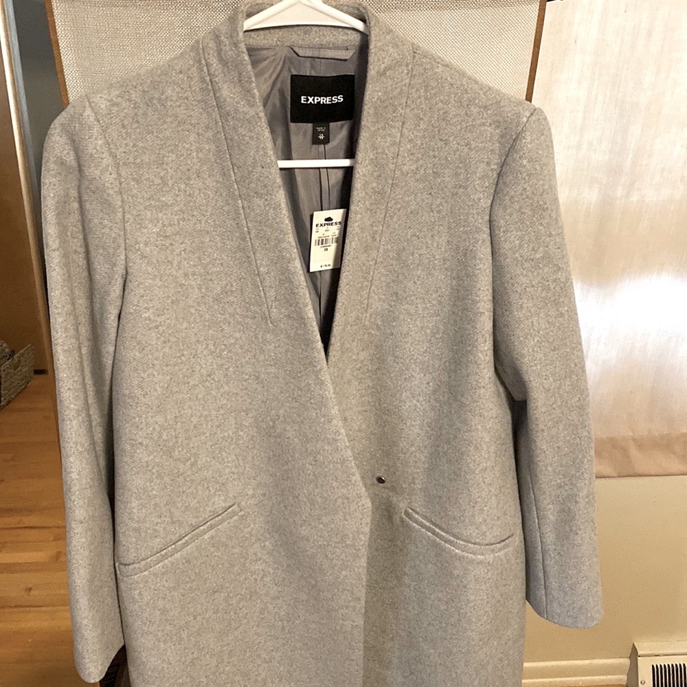 womens Gray trench/pea coat! Never worn. Tags.